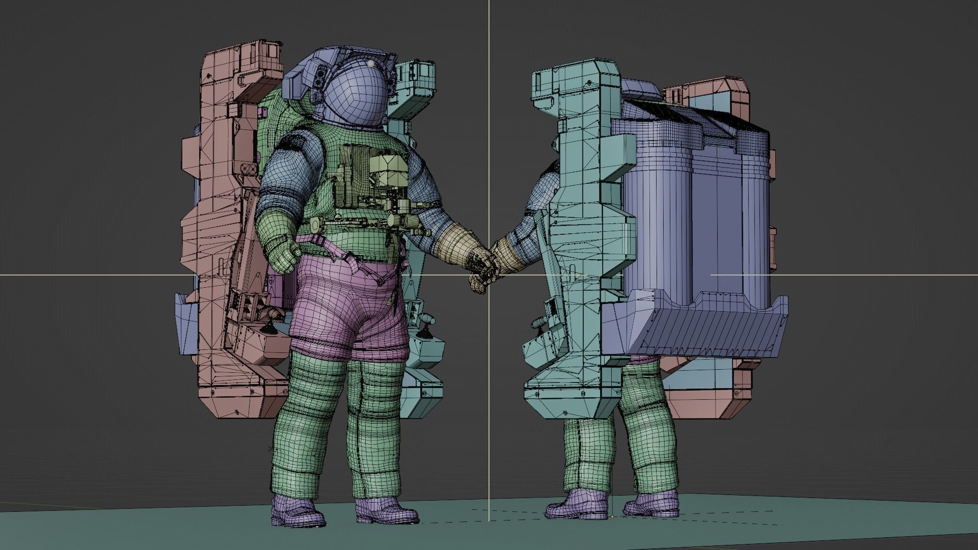 Astronaut EMU MMU Spacesuit Rigged 3D model_55