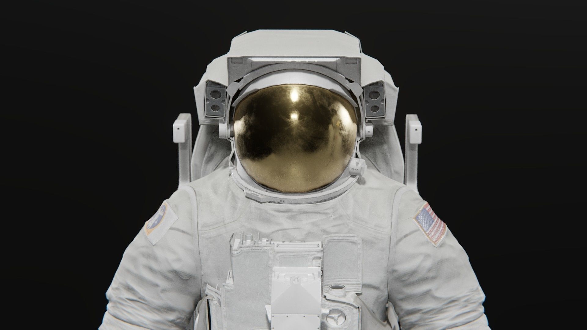 Astronaut EMU MMU Spacesuit Rigged 3D model_9