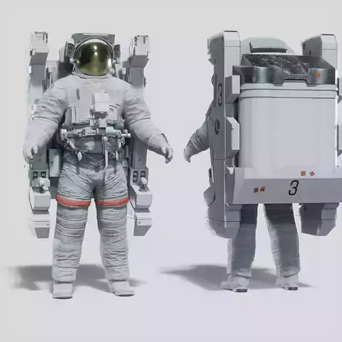 Astronaut EMU MMU Spacesuit Rigged 3D model