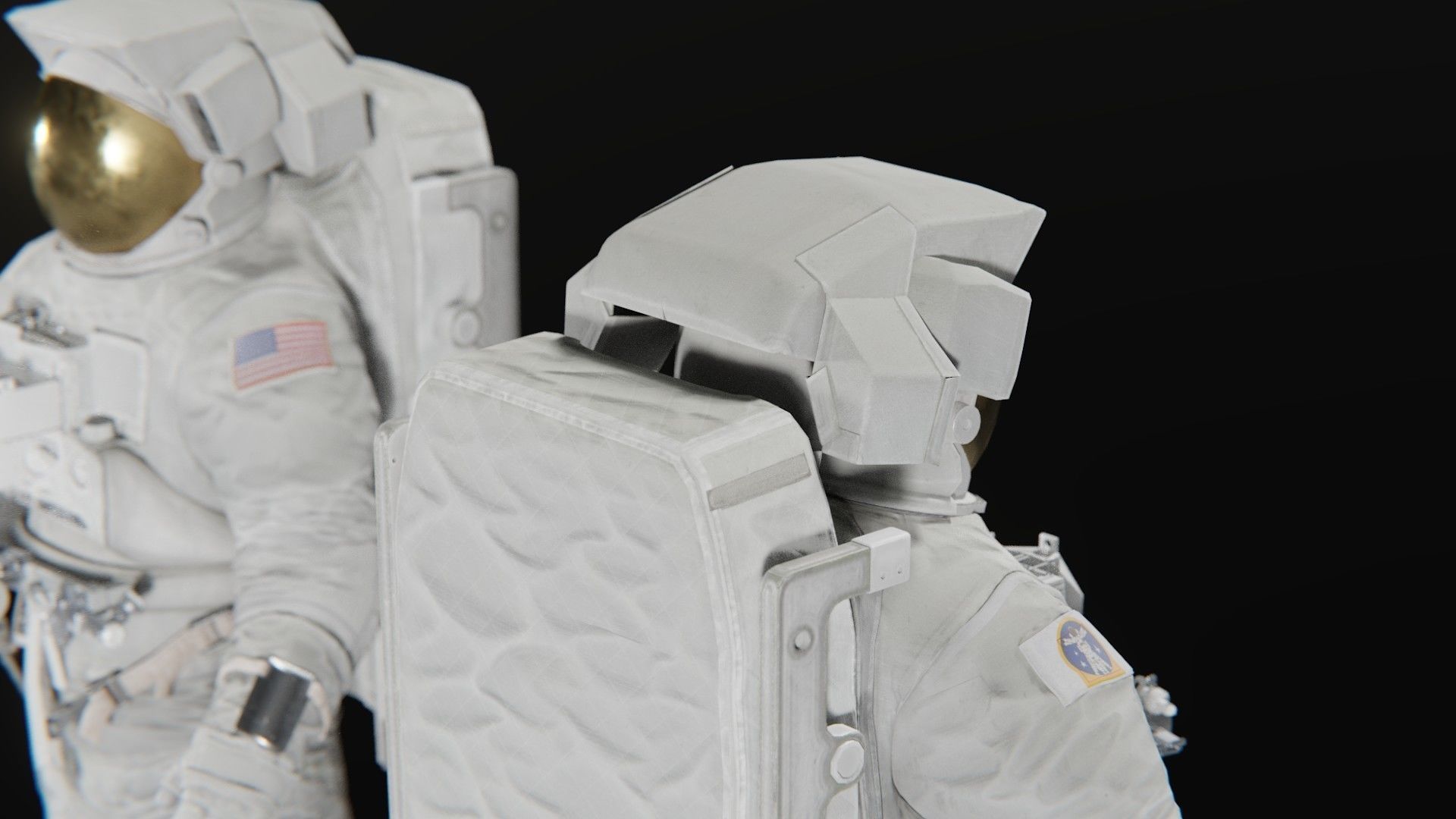 Astronaut EMU MMU Spacesuit Rigged 3D model_13