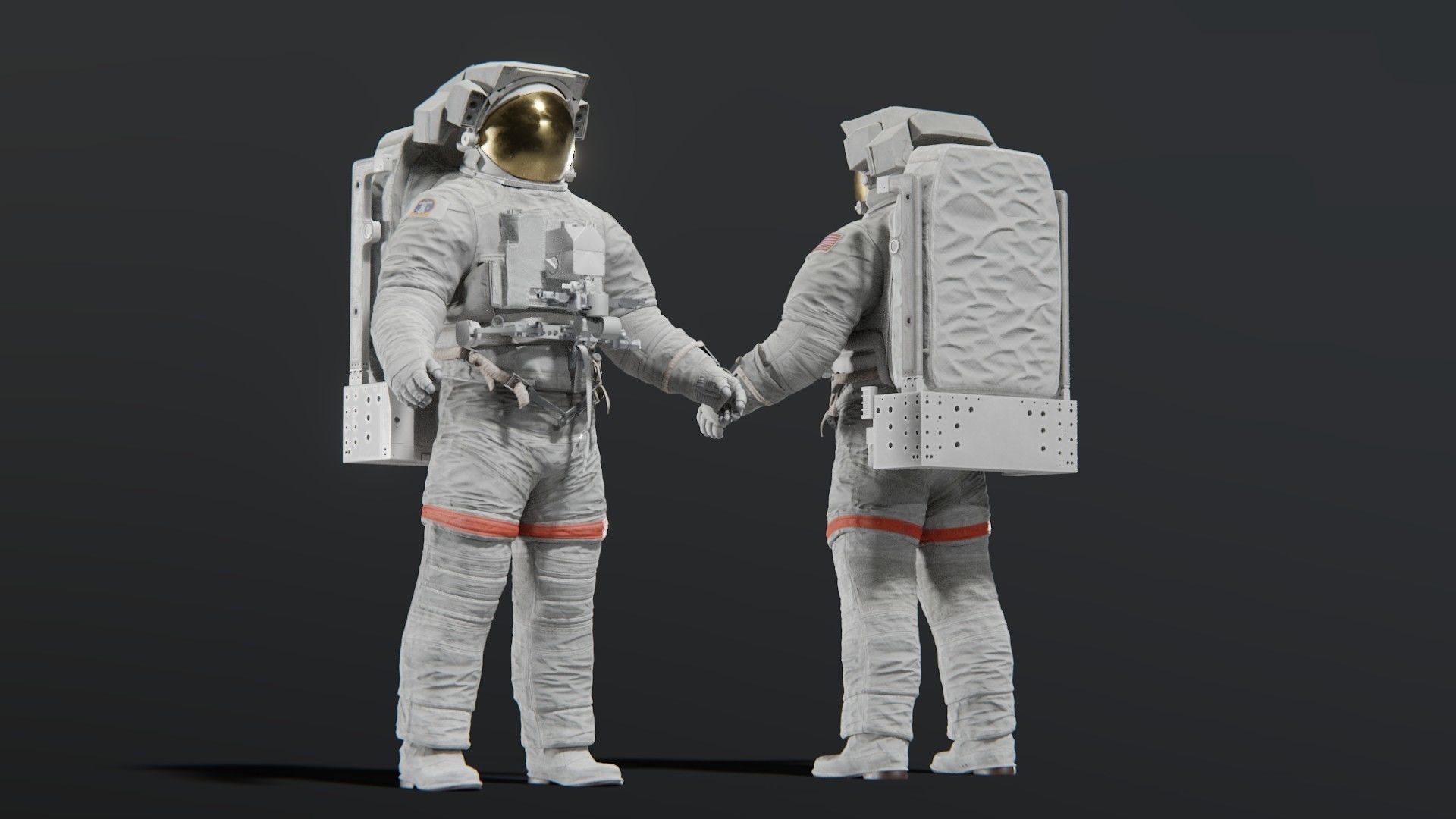 Astronaut EMU MMU Spacesuit Rigged 3D model_5
