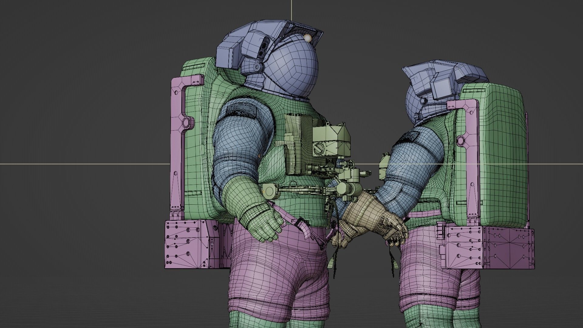 Astronaut EMU MMU Spacesuit Rigged 3D model_38
