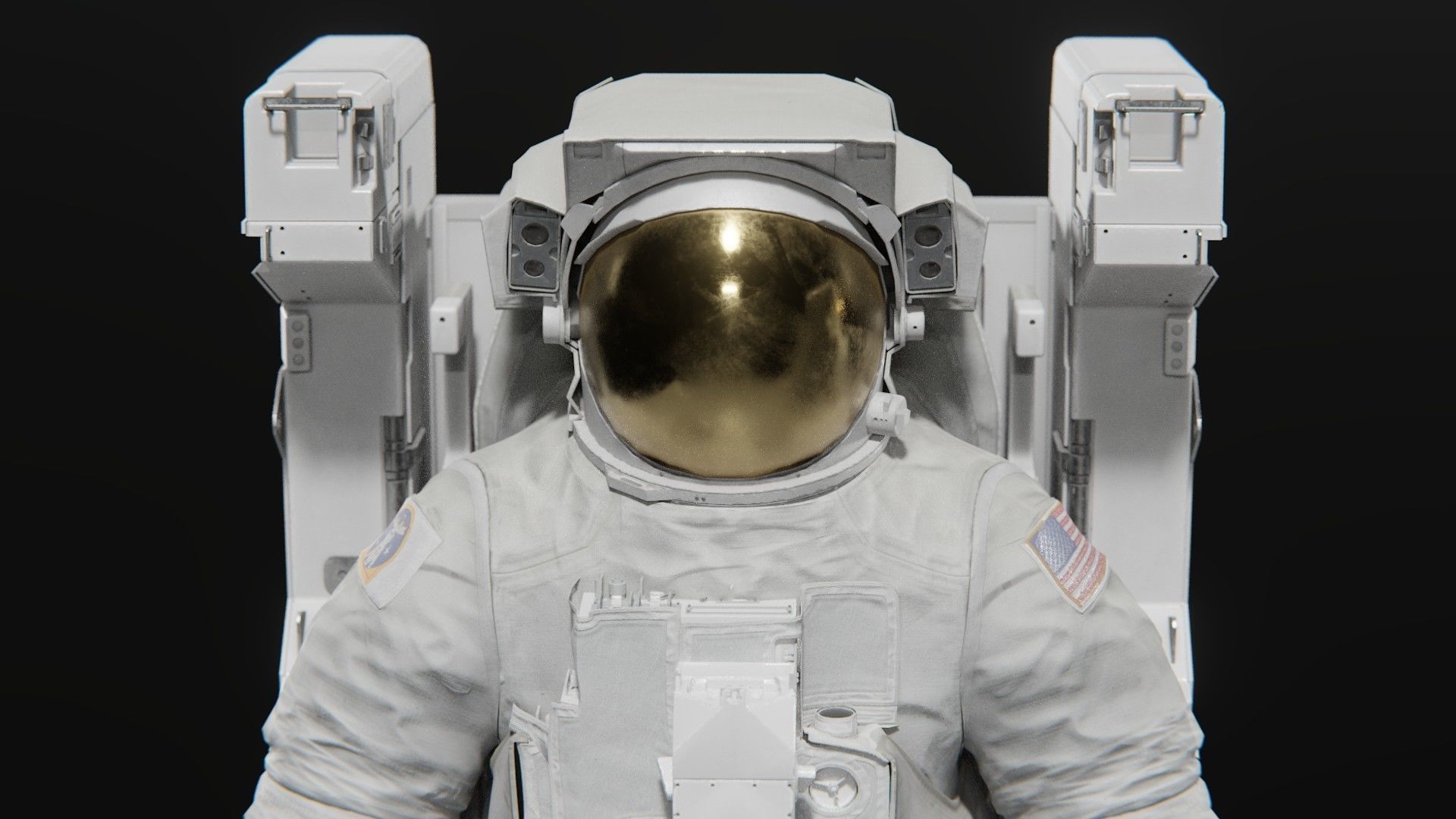 Astronaut EMU MMU Spacesuit Rigged 3D model_27