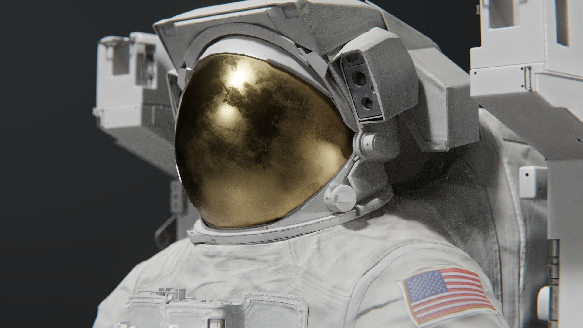 Astronaut EMU MMU Spacesuit Rigged 3D model_34