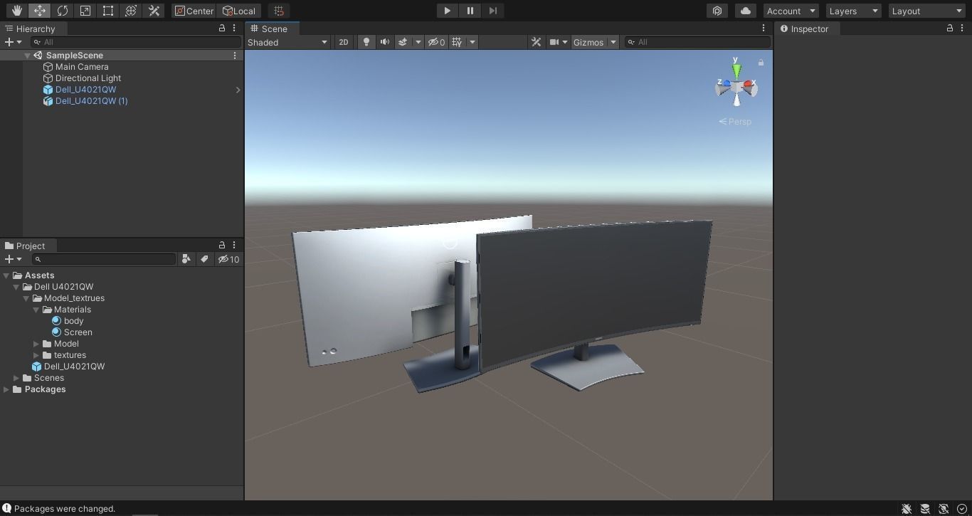 2022 DELL U4021QW  curved monitor game asset Low-poly 3D model_14