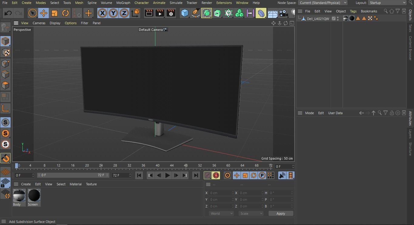 2022 DELL U4021QW  curved monitor game asset Low-poly 3D model_15