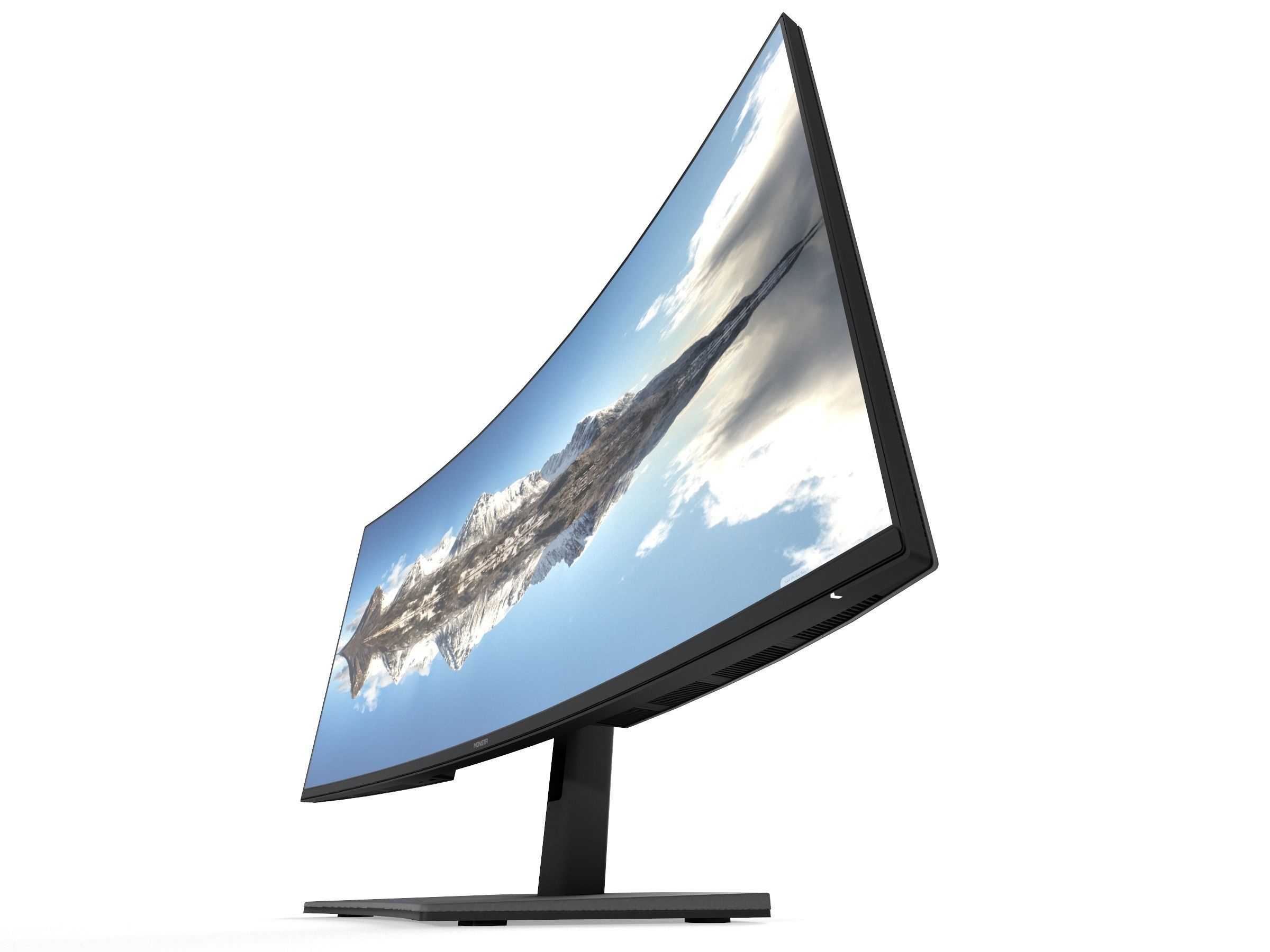 2022 DELL U4021QW  curved monitor game asset Low-poly 3D model_7