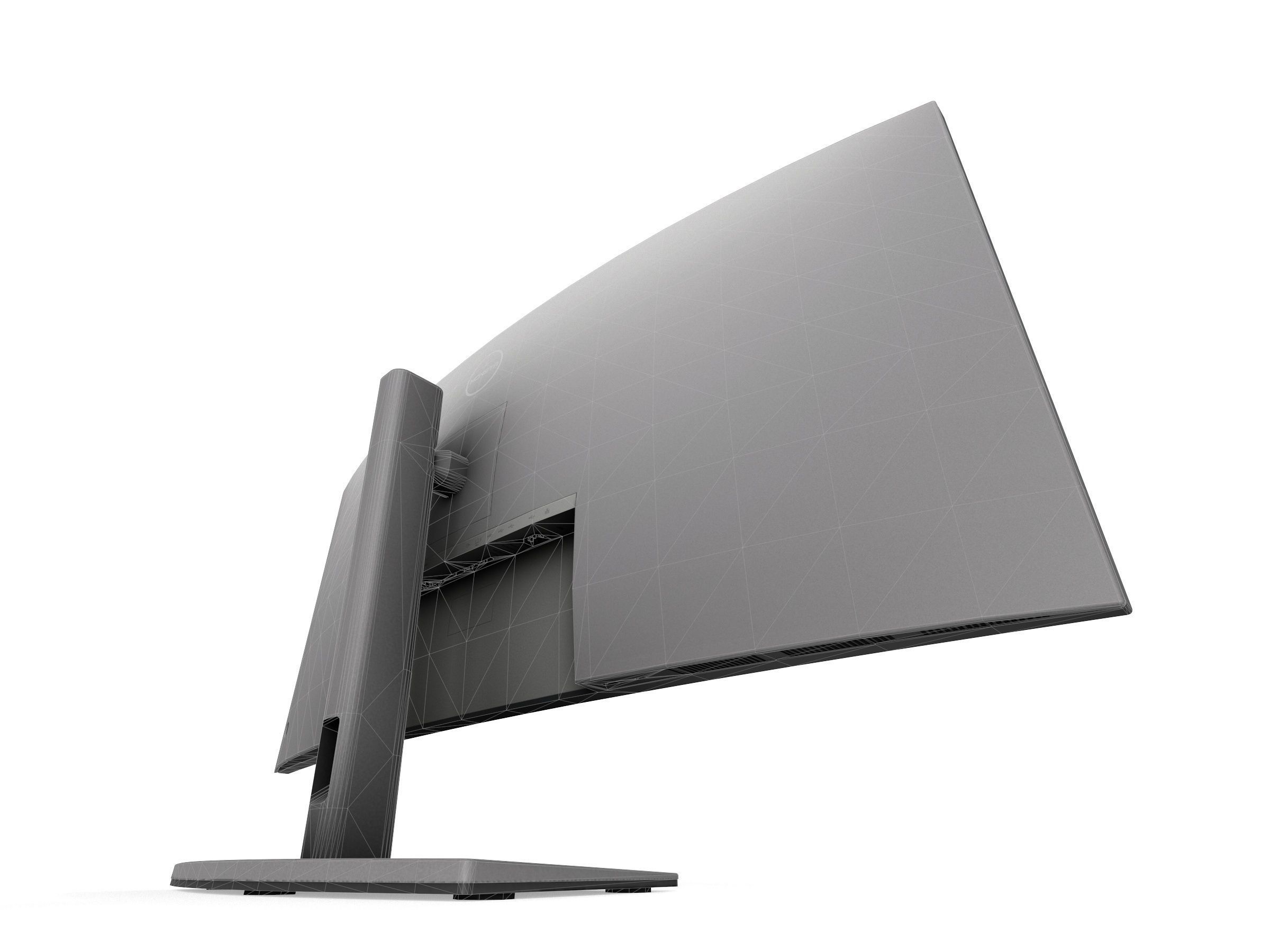 2022 DELL U4021QW  curved monitor game asset Low-poly 3D model_10