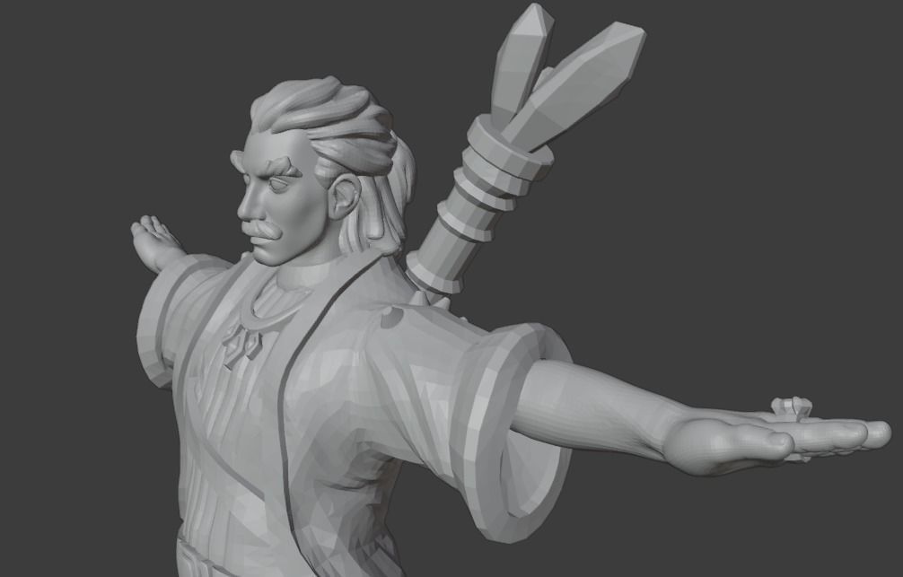 Low Poly Fantasy Wizard - Rigged Low-poly 3D model_9