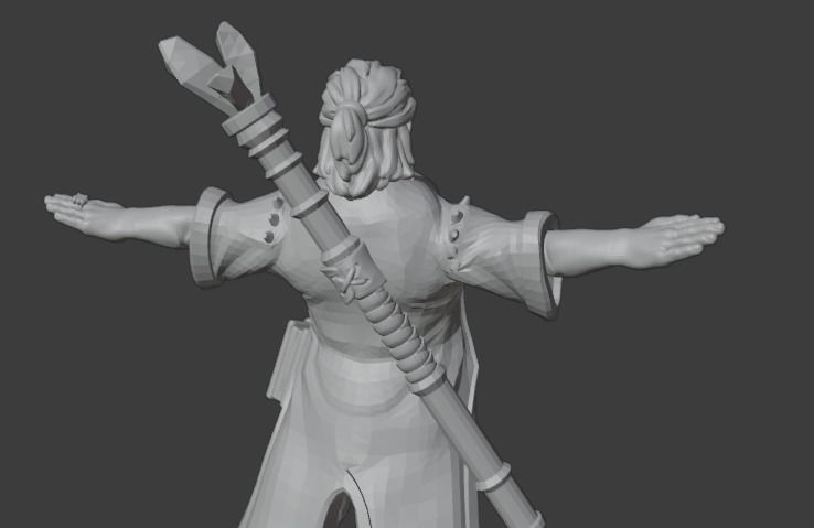 Low Poly Fantasy Wizard - Rigged Low-poly 3D model_12