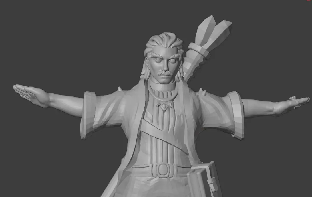 Low Poly Fantasy Wizard - Rigged Low-poly 3D model_0