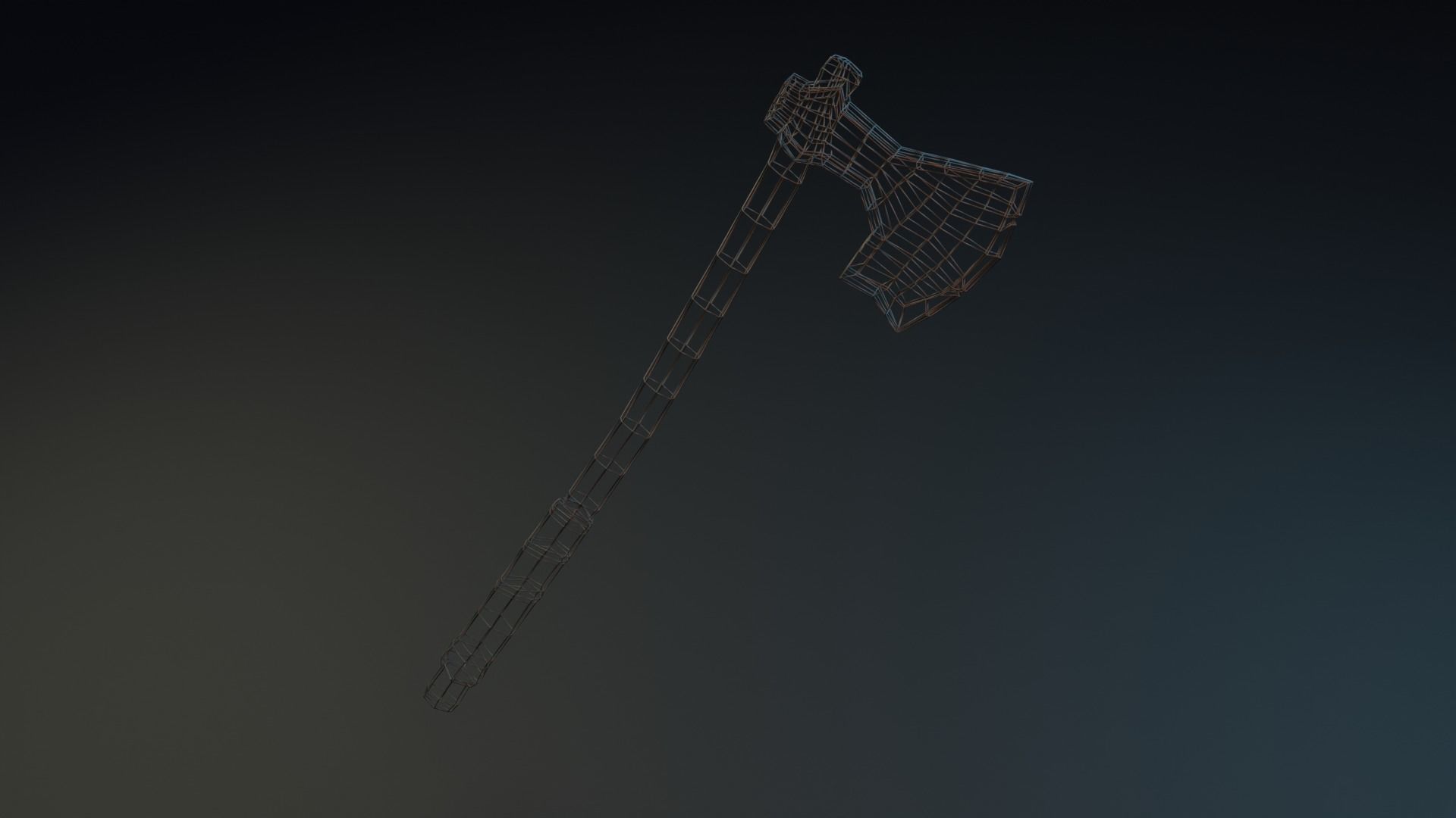 Stylized axe Low-poly 3D model_4