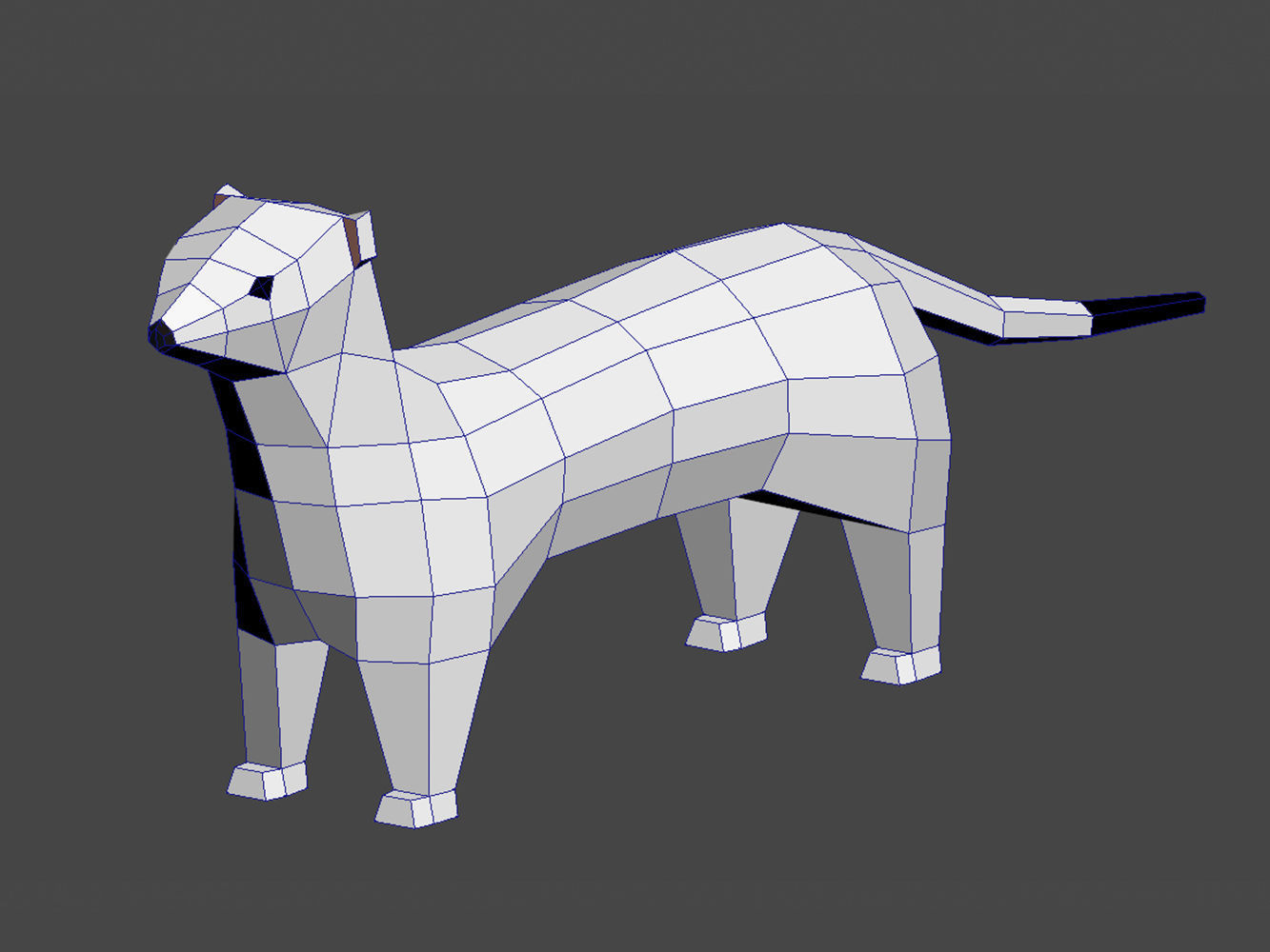 Lowpoly ermine Low-poly 3D model_4