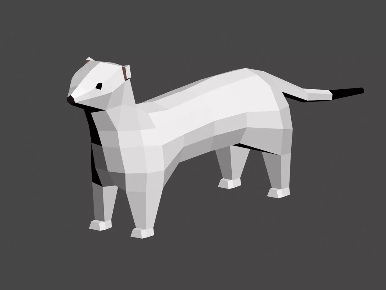 Lowpoly ermine Low-poly 3D model_0