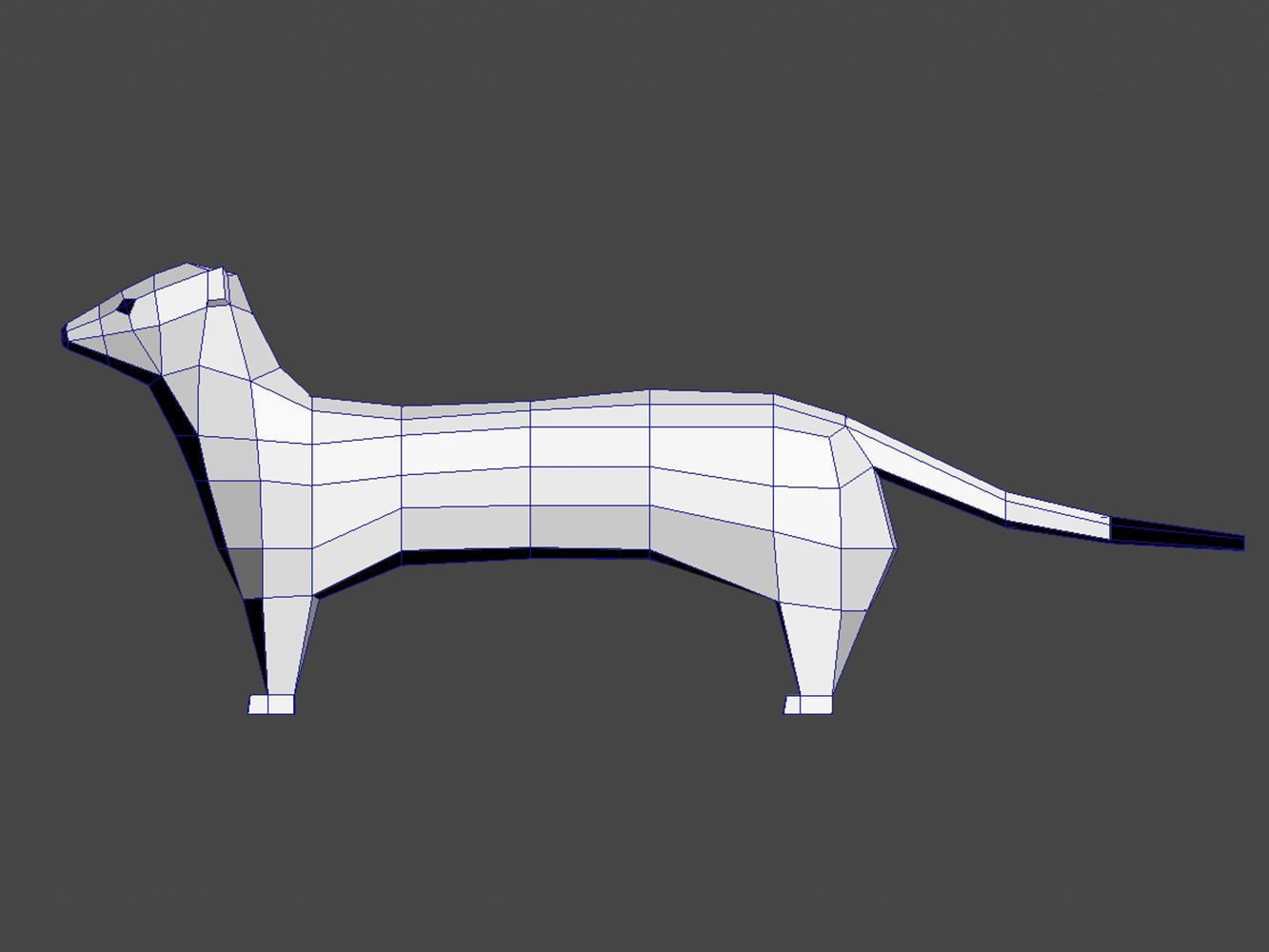 Lowpoly ermine Low-poly 3D model_5