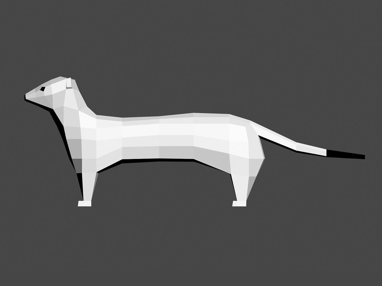 Lowpoly ermine Low-poly 3D model_2