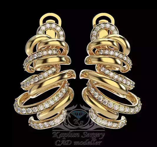 Twisted Spiral Earrings