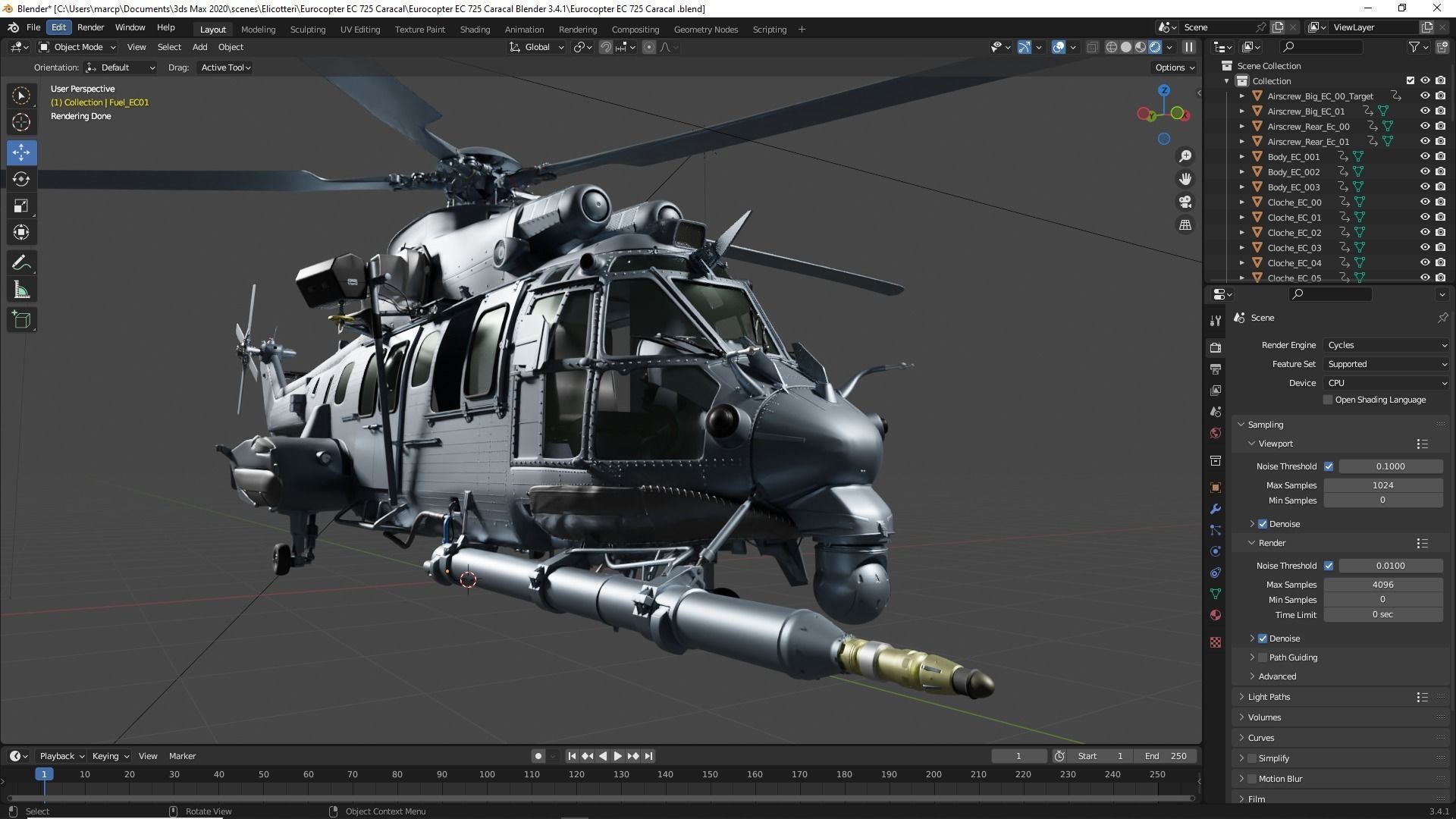 Eurocopter EC 725 Caracal 3ds max Vray 3D model_75