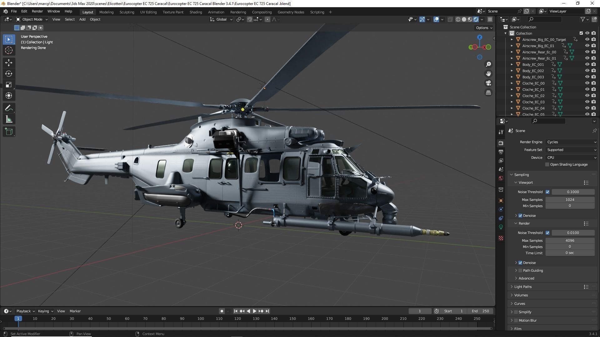 Eurocopter EC 725 Caracal 3ds max Vray 3D model_71