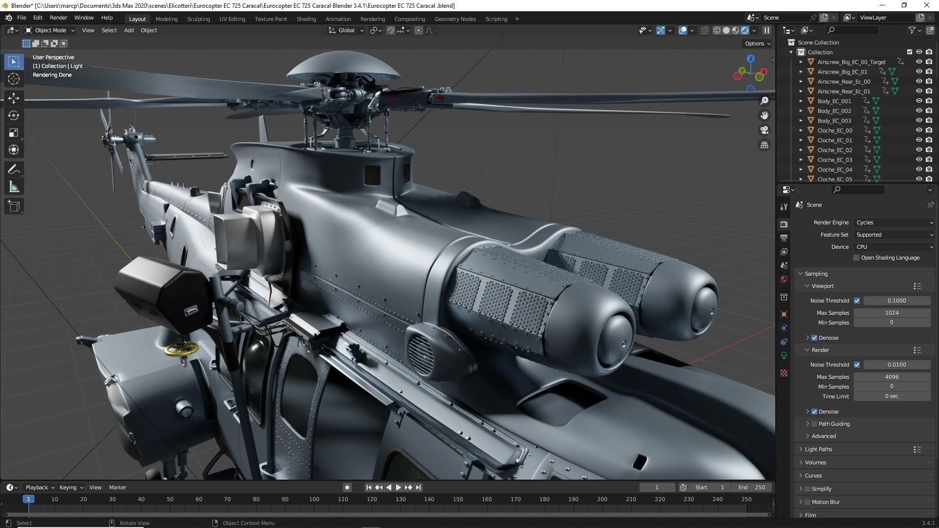 Eurocopter EC 725 Caracal 3ds max Vray 3D model_72