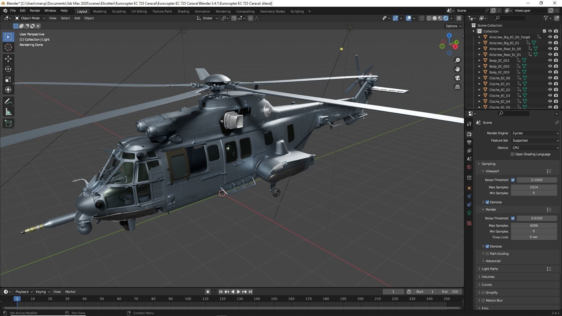 Eurocopter EC 725 Caracal 3ds max Vray 3D model_70