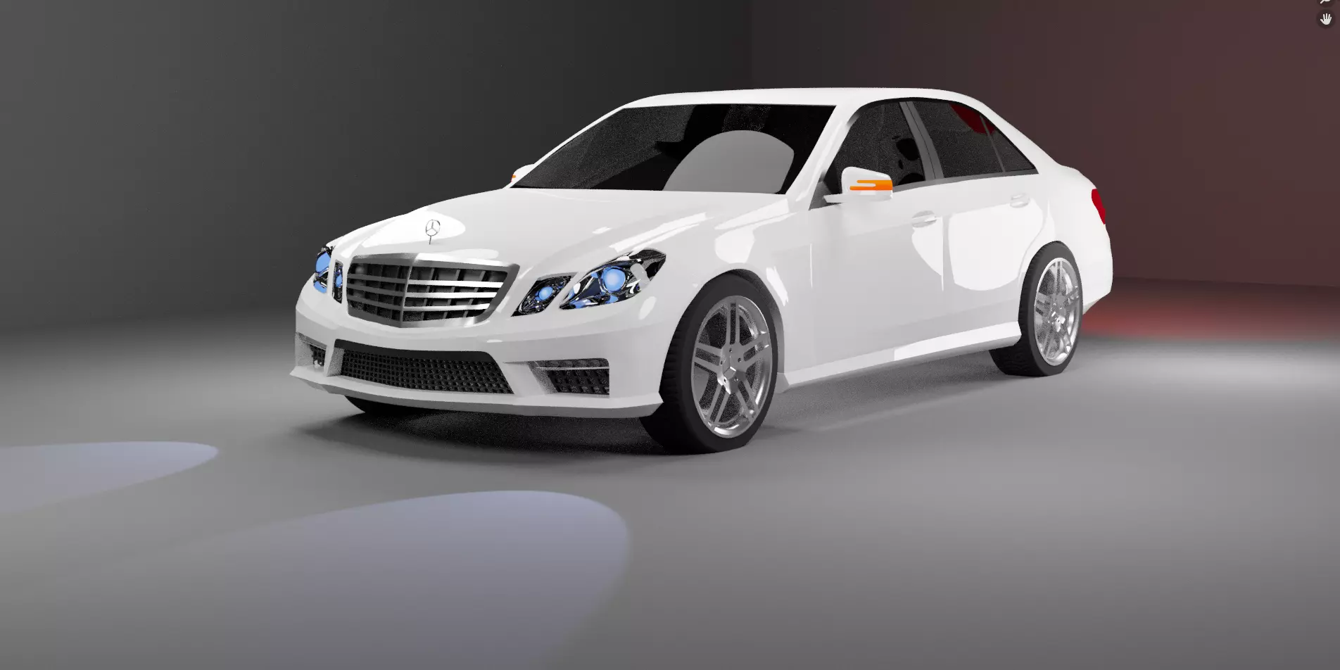 Mercedes-Benz W212 E-class PBR game ready low-poly 3D model Low-poly 3D model