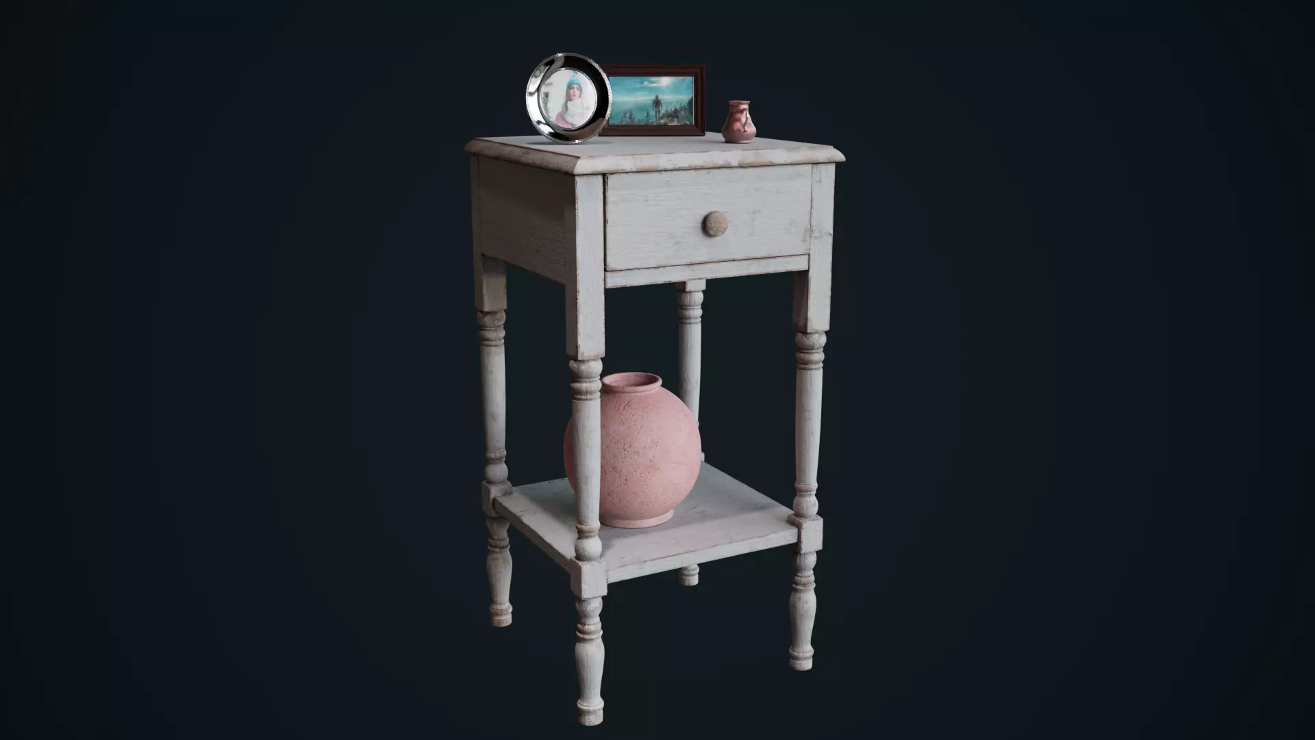 Old Side Table 3D model_0