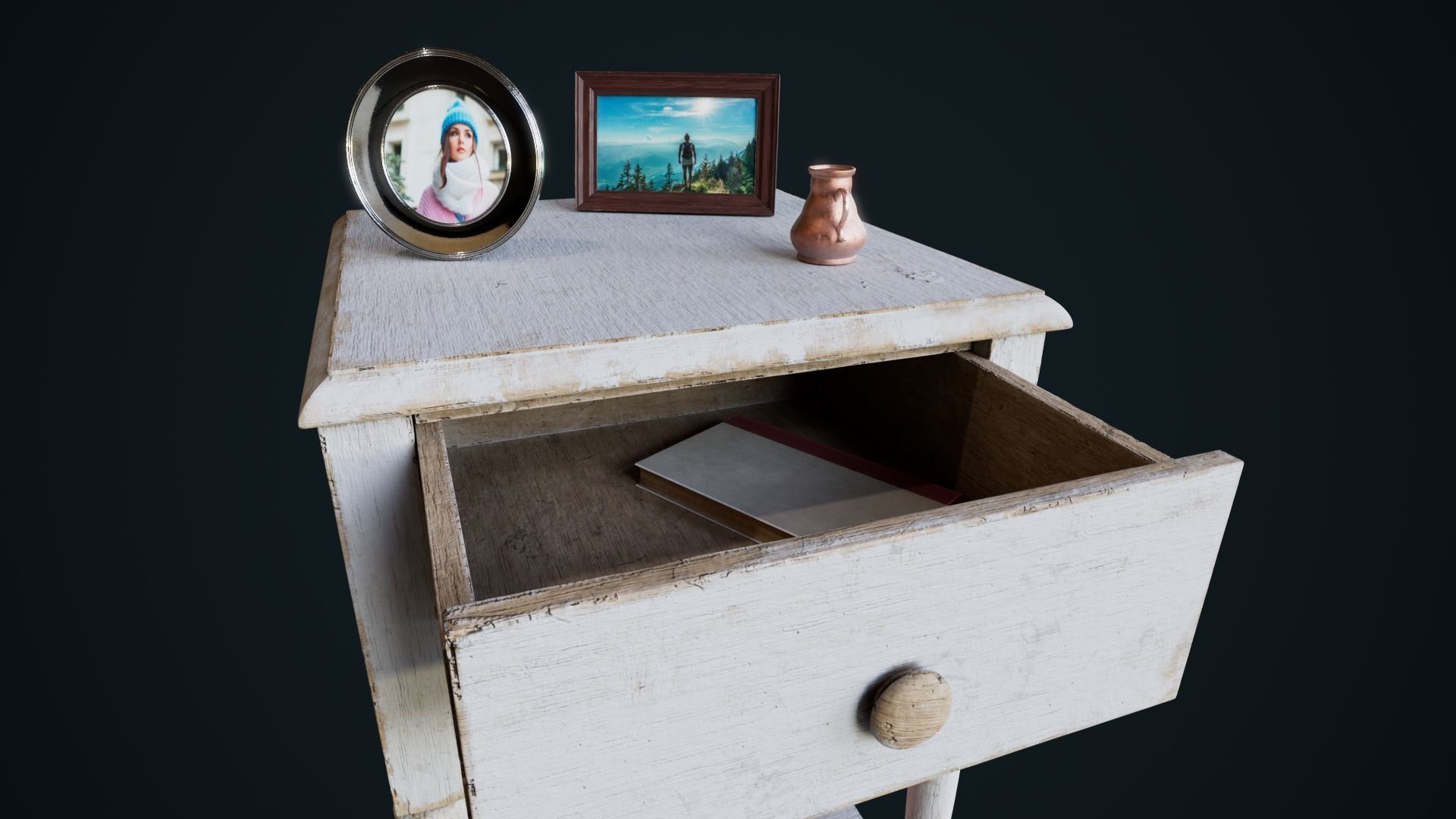 Old Side Table 3D model_3
