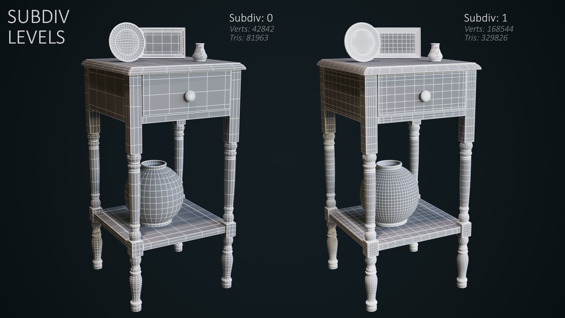 Old Side Table 3D model_6