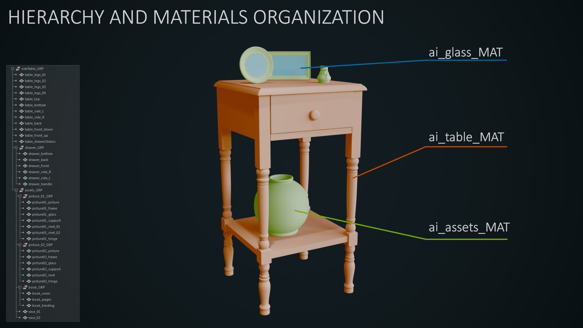 Old Side Table 3D model_9