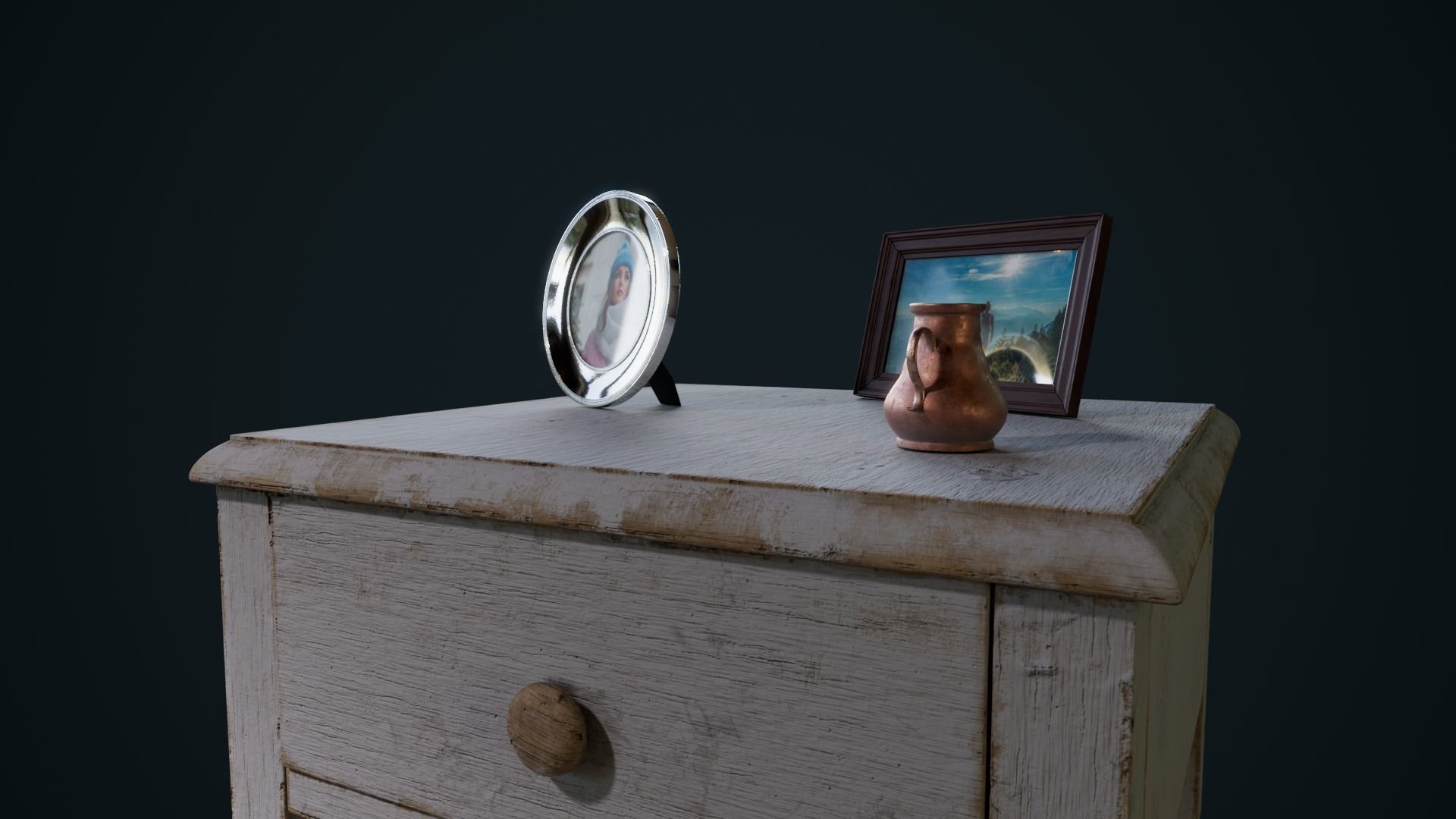 Old Side Table 3D model_4