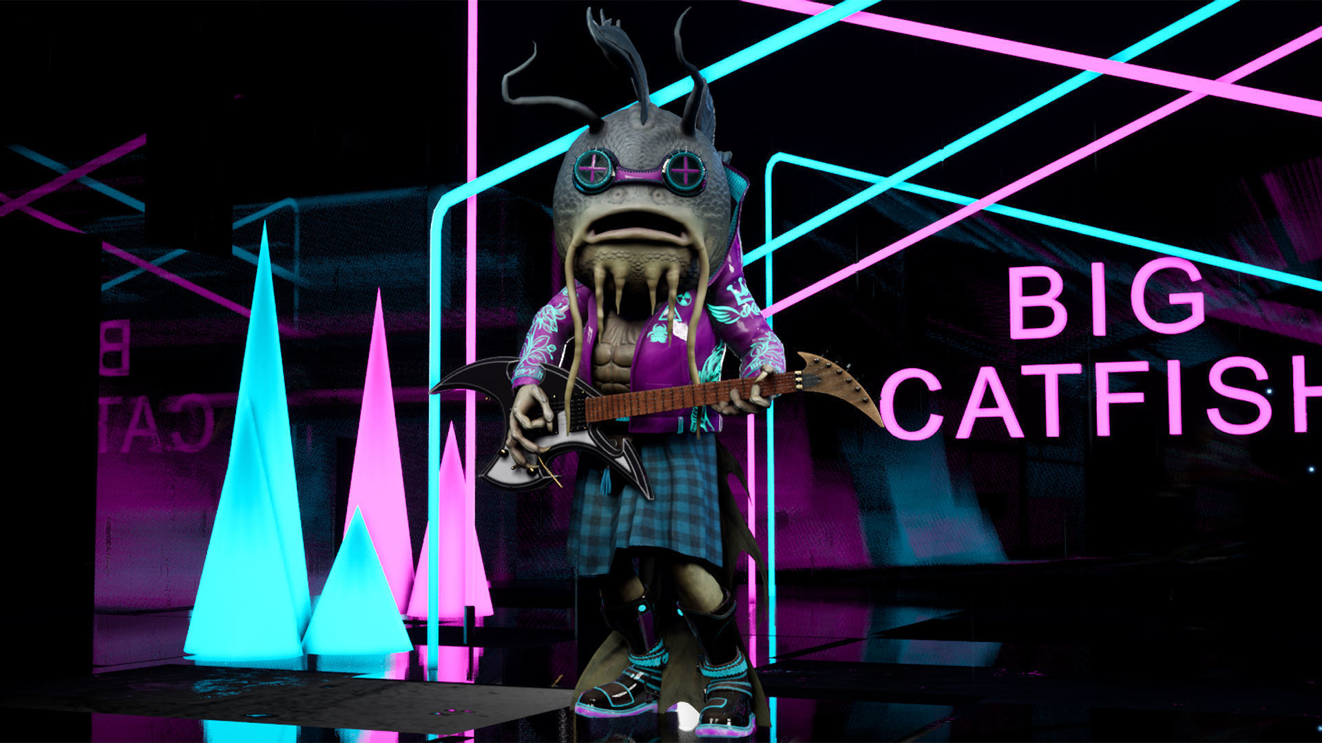 Big Catfish Low-poly 3D model_14