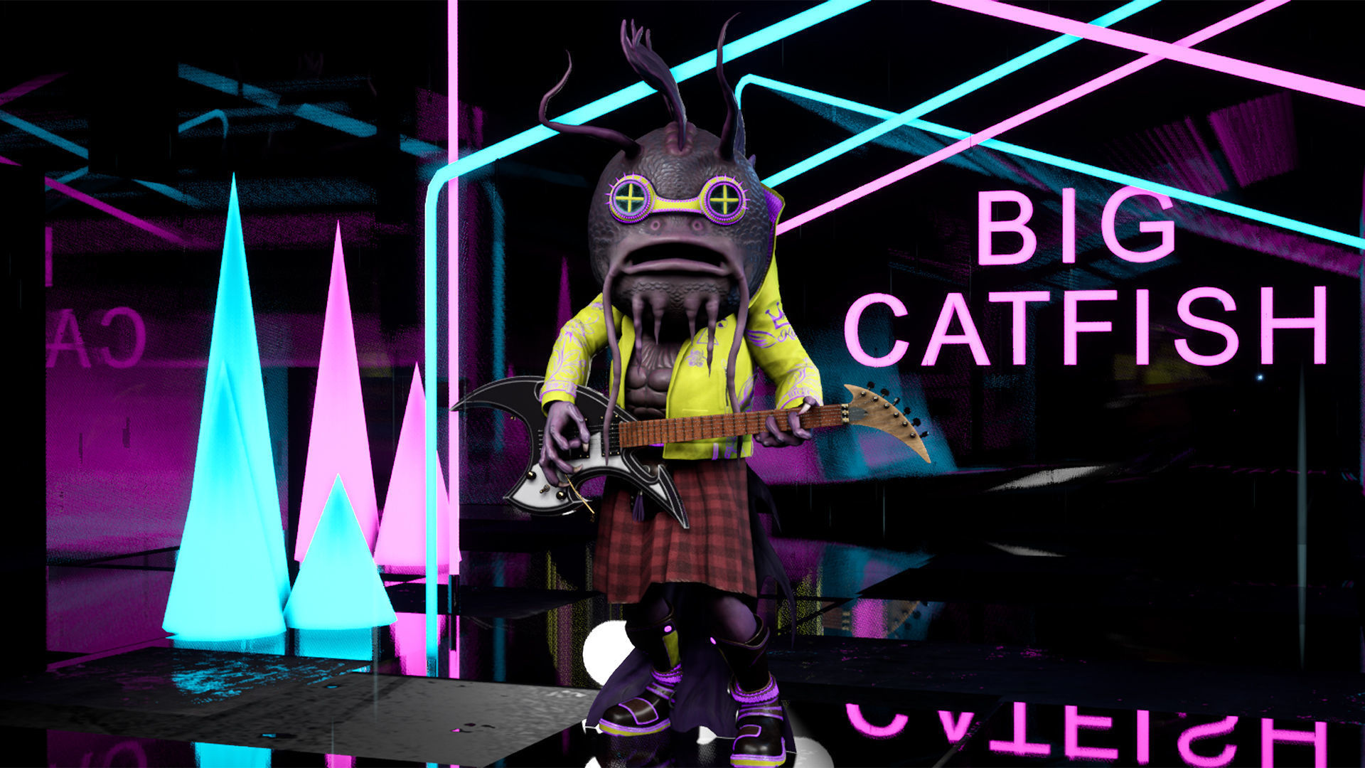 Big Catfish Low-poly 3D model_10