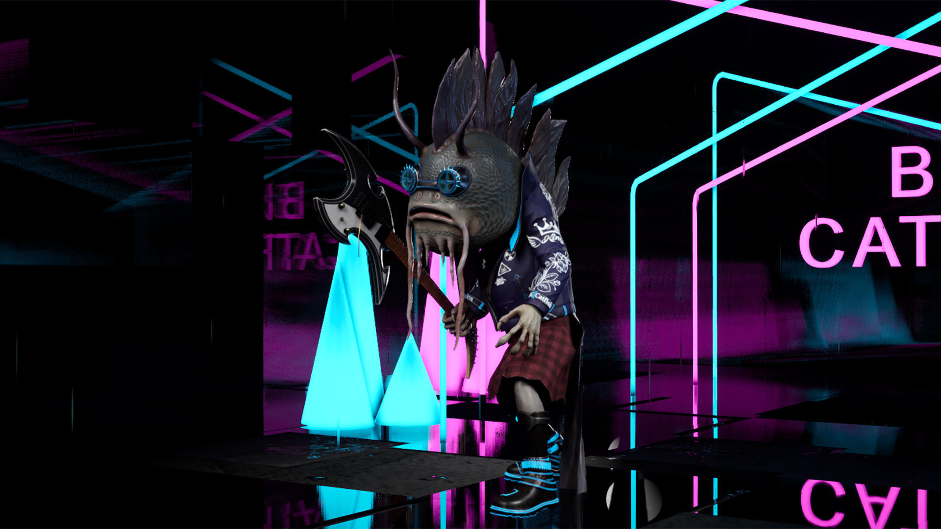 Big Catfish Low-poly 3D model_27