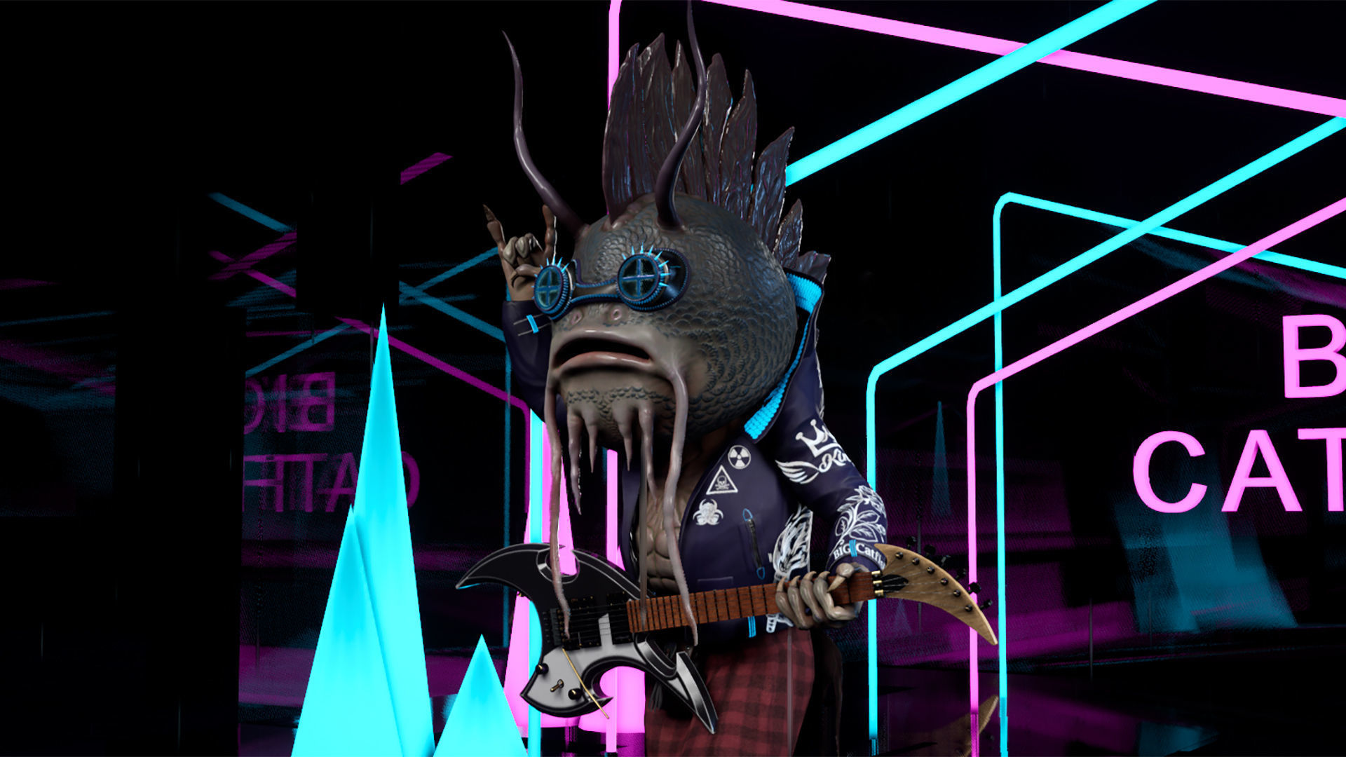 Big Catfish Low-poly 3D model_17