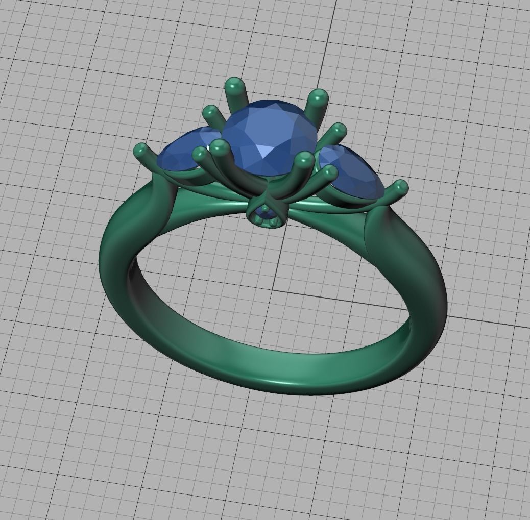 Engagement Ring Unique Design Solitaire Ring 3dmodel 3D print model_20