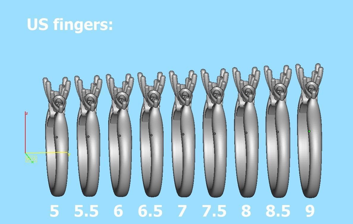 Engagement Ring Unique Design Solitaire Ring 3dmodel 3D print model_24