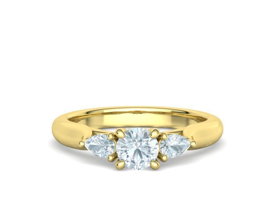 Engagement Ring Unique Design Solitaire Ring 3dmodel 3D print model_9