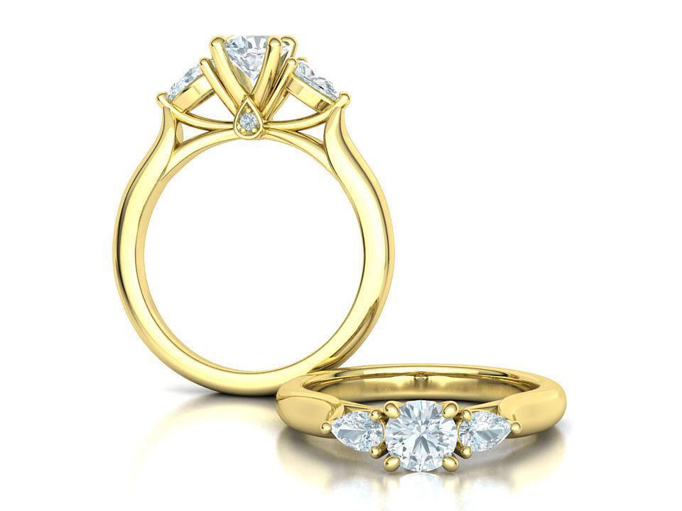 Engagement Ring Unique Design Solitaire Ring 3dmodel 3D print model_3
