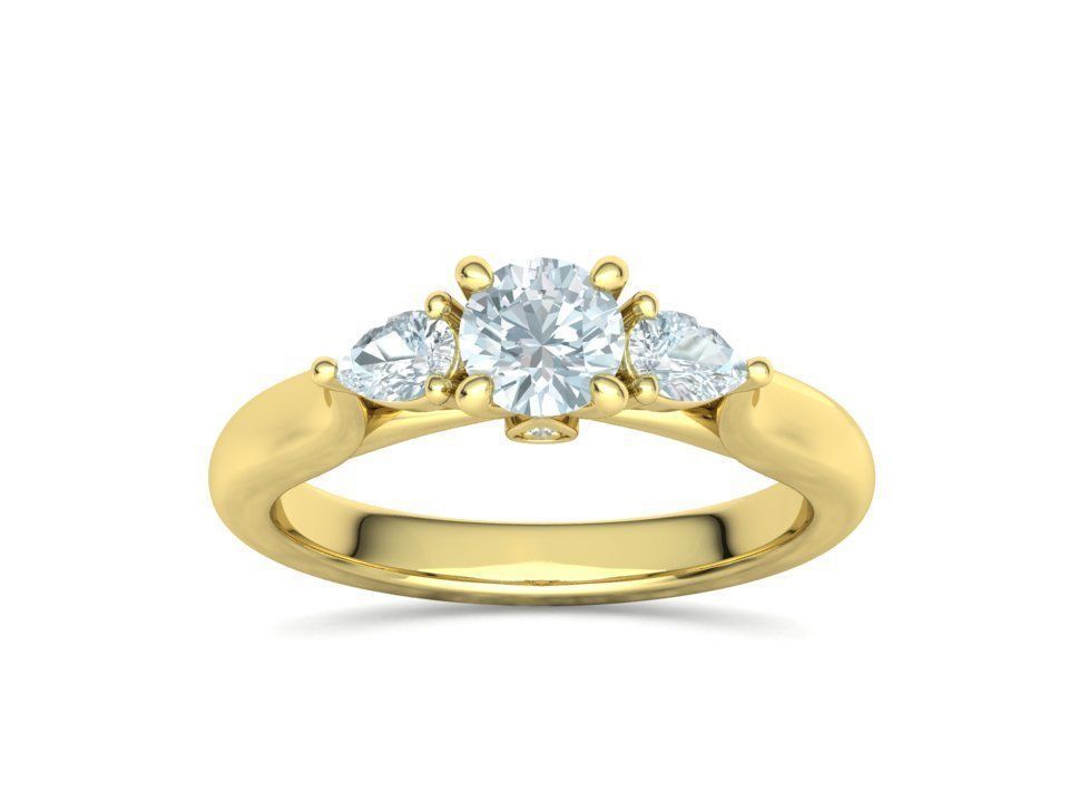 Engagement Ring Unique Design Solitaire Ring 3dmodel 3D print model_26