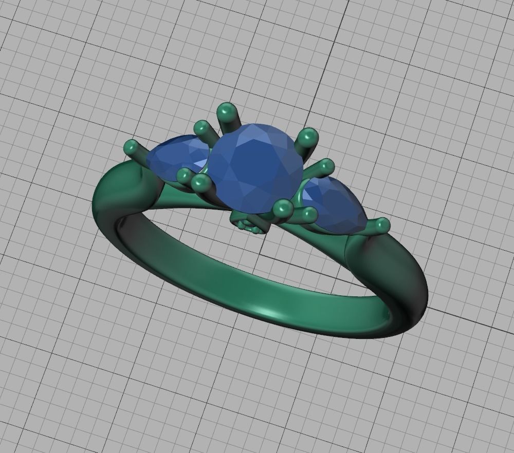 Engagement Ring Unique Design Solitaire Ring 3dmodel 3D print model_23