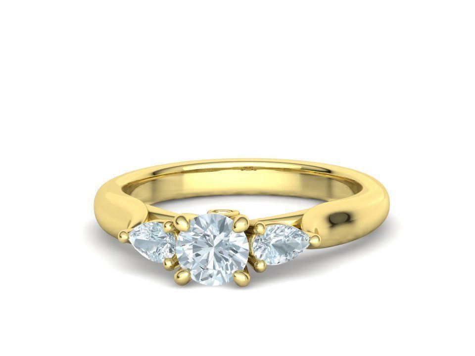 Engagement Ring Unique Design Solitaire Ring 3dmodel 3D print model_12