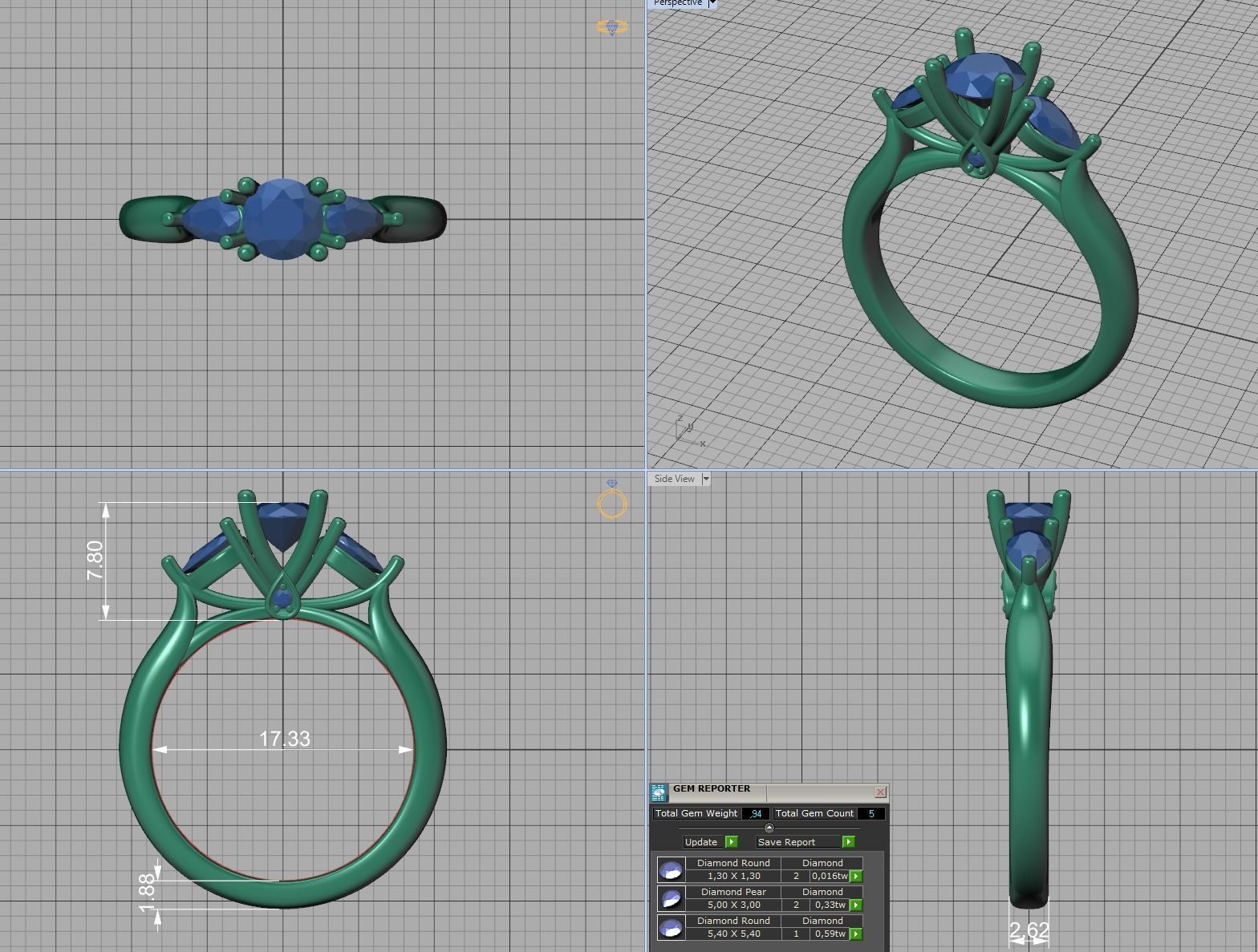 Engagement Ring Unique Design Solitaire Ring 3dmodel 3D print model_14