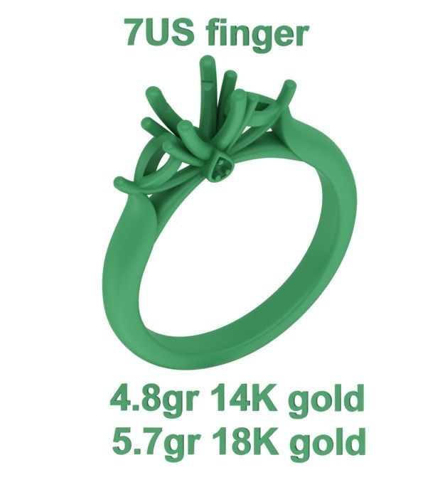 Engagement Ring Unique Design Solitaire Ring 3dmodel 3D print model_16