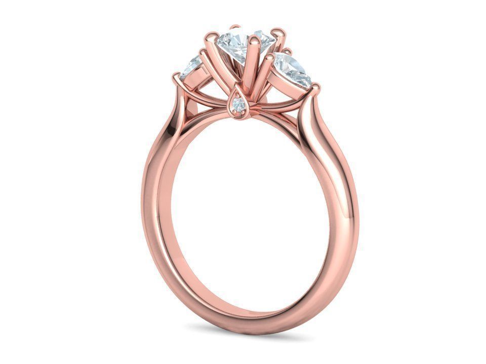 Engagement Ring Unique Design Solitaire Ring 3dmodel 3D print model_31