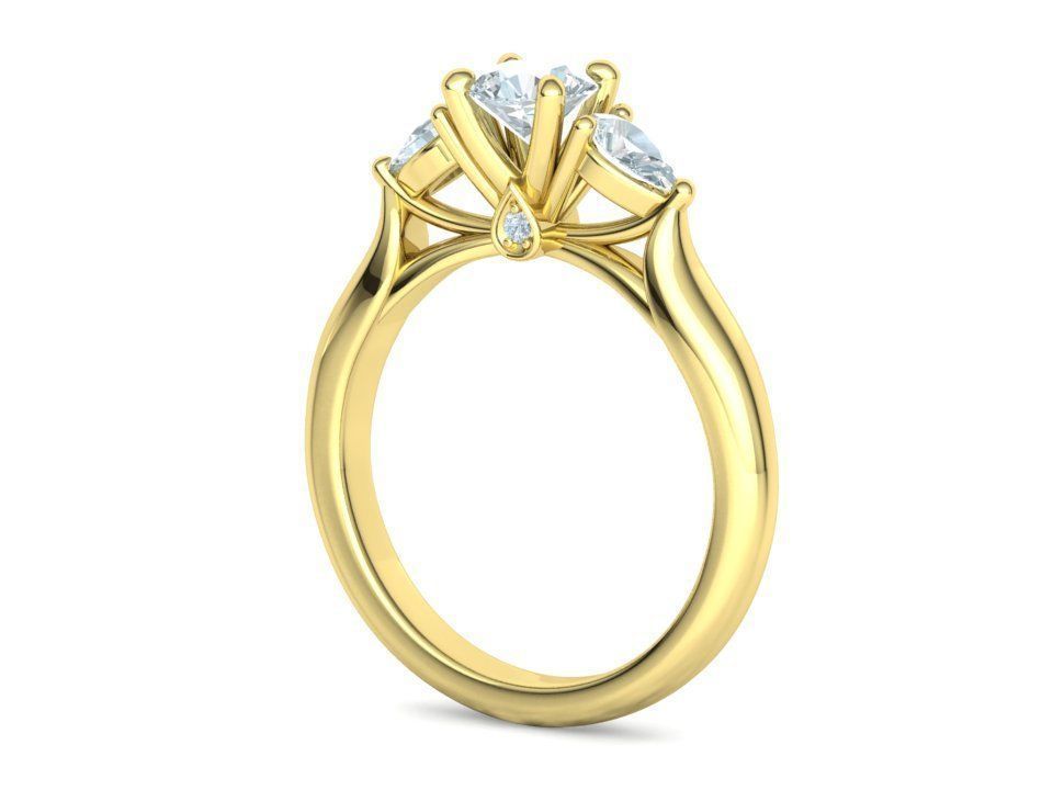 Engagement Ring Unique Design Solitaire Ring 3dmodel 3D print model_32