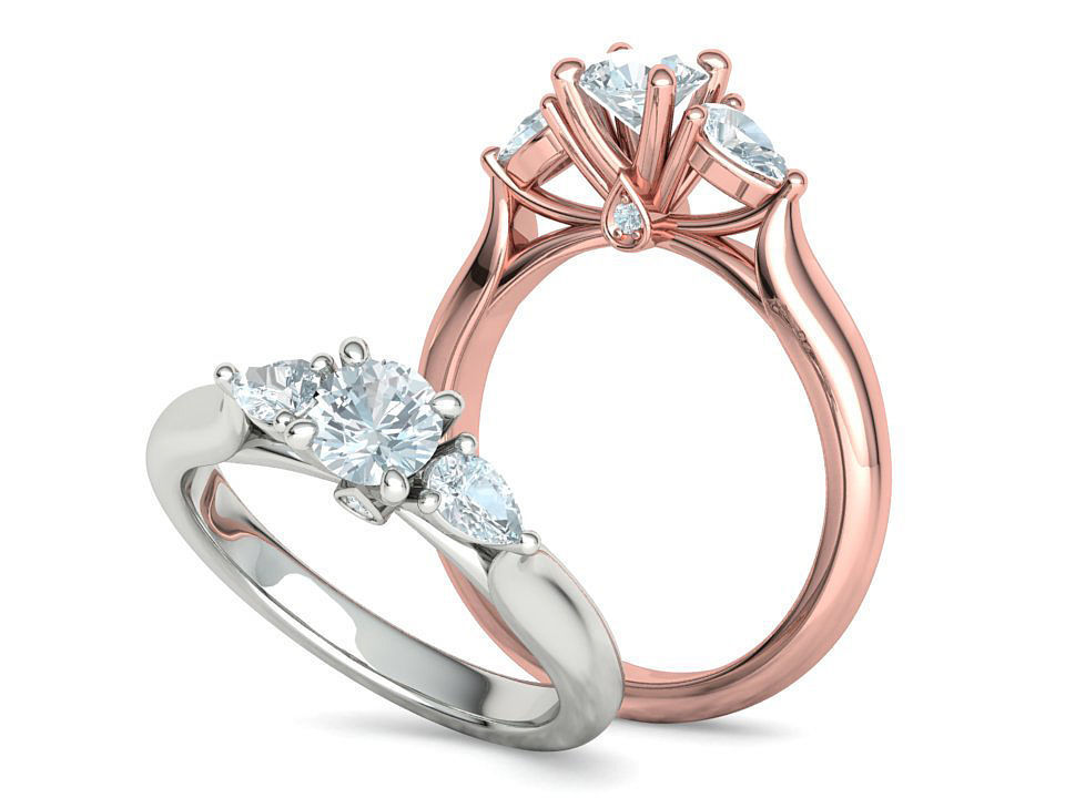 Engagement Ring Unique Design Solitaire Ring 3dmodel 3D print model_1
