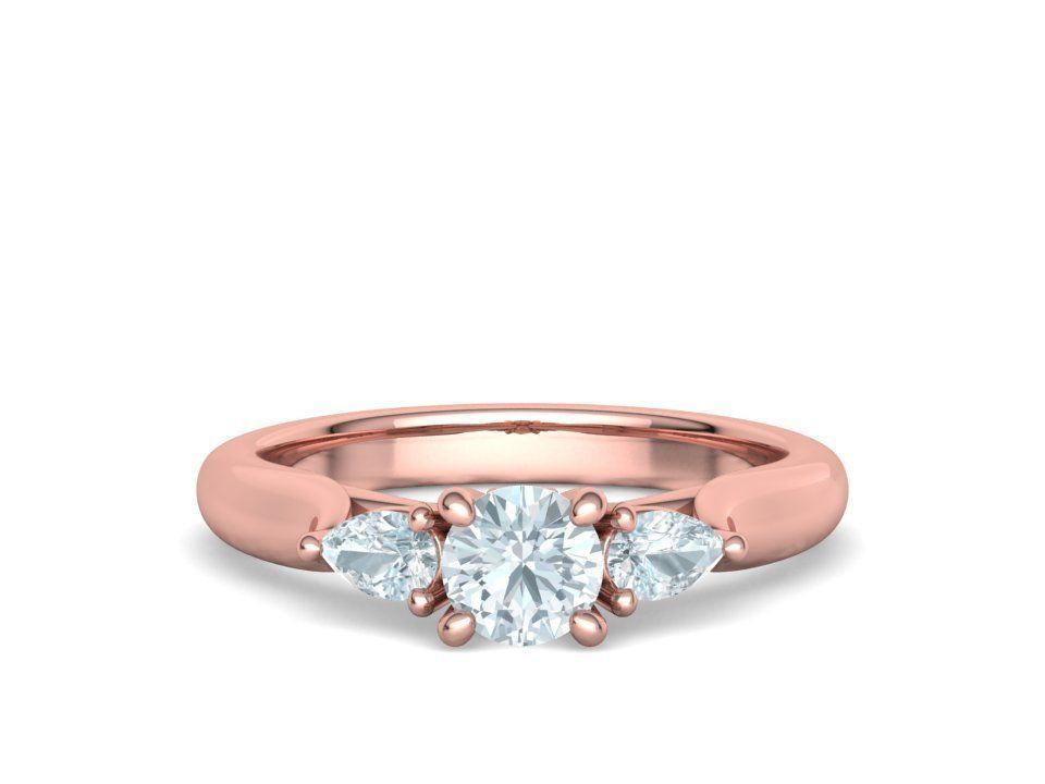 Engagement Ring Unique Design Solitaire Ring 3dmodel 3D print model_8