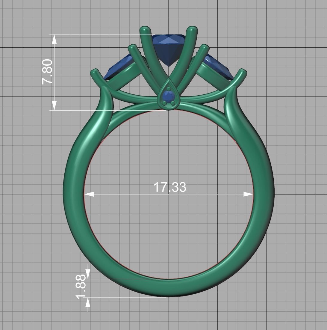 Engagement Ring Unique Design Solitaire Ring 3dmodel 3D print model_17