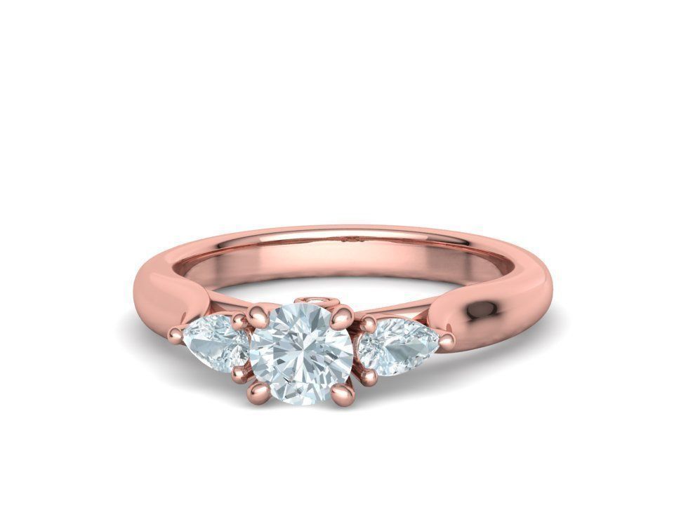 Engagement Ring Unique Design Solitaire Ring 3dmodel 3D print model_11